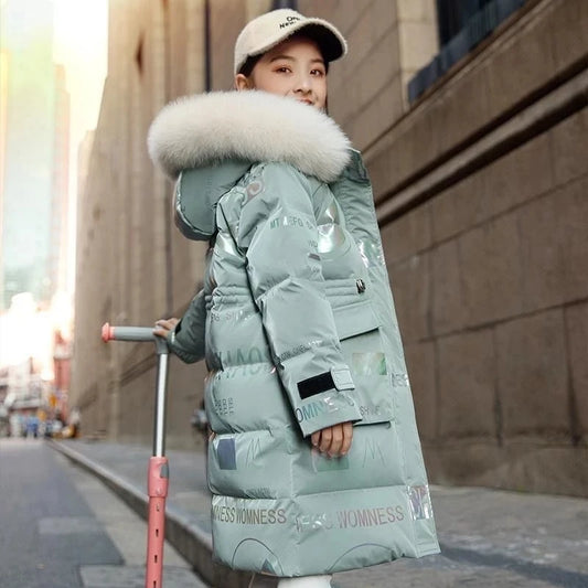 Adora Milano Winter Cotton Jacket Girls Waterproof Hooded Coat Children