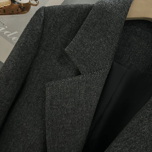 Adora Milano Giacca da donna Grigio scuro Completo in lana Cappotto da donna Moda elegante