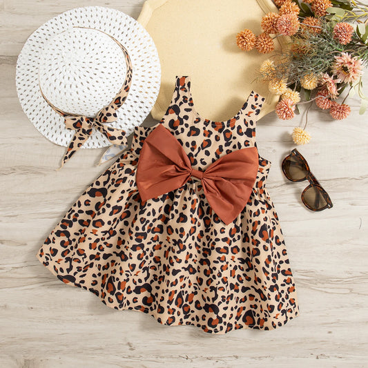 Adora Milano Vestito Estivo Leopardato per Neonata