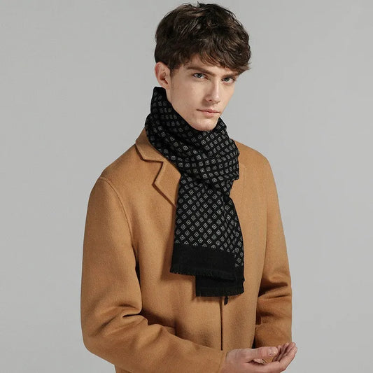 Adora Milano Herrenschals Luxus Karo Herbst Winter Kaschmir Herren