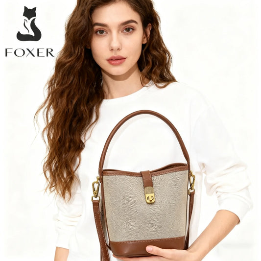 Adora Milano Borsa a Mano da Donna in Pelle PVC Borsa a Secchiello da Donna Borsa a Spalla alla Moda