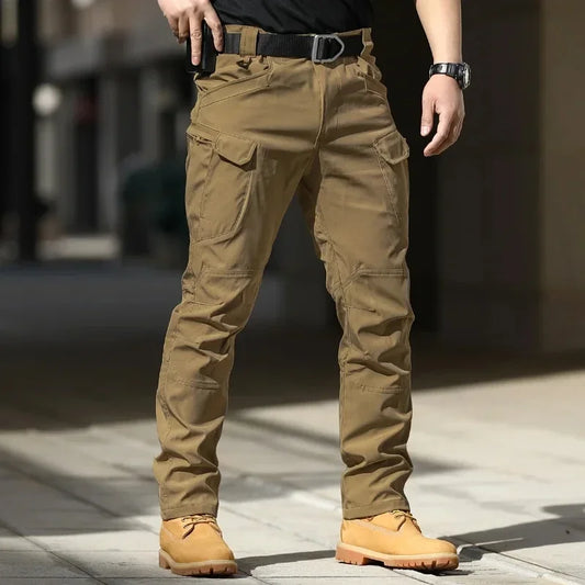 Adora Milano Mens Waterproof Cargo Pants Elastic Multiple Pocket Military Male Trousers Outdoor Joggers Pant