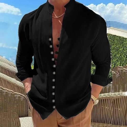 Camicia da uomo in cotone e lino Adora Milano