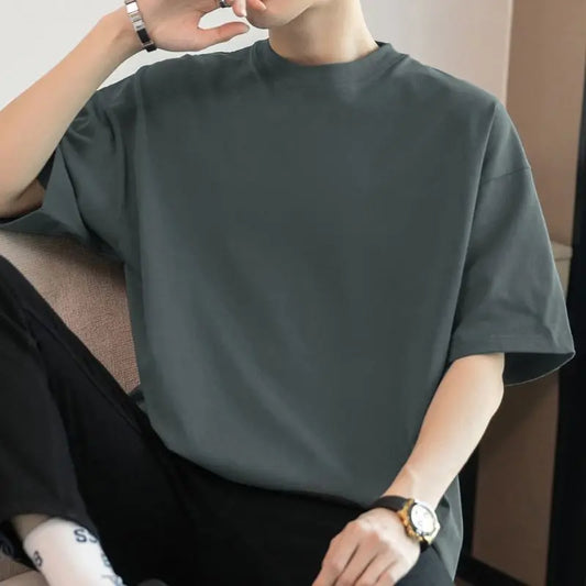 Adora Milano T-shirt a Maniche Corte Pesante da Uomo Girocollo