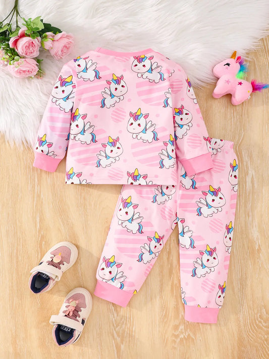 Pigiama Adora Milano Unicorn a Pantaloni Lunghi, in Tessuto Stampato, Comodo e Morbido sulla Pelle