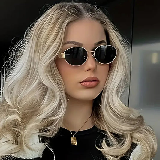 Adora Milano Occhiali da Sole Protettivi Vintage Donna Nuovo Metallo Ovali Occhiali da Sole Classici da Donna