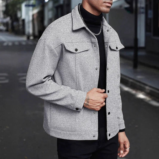 Adora Milano Invernale da Uomo Risvolto Misto Lana Cappotto Moda Casual