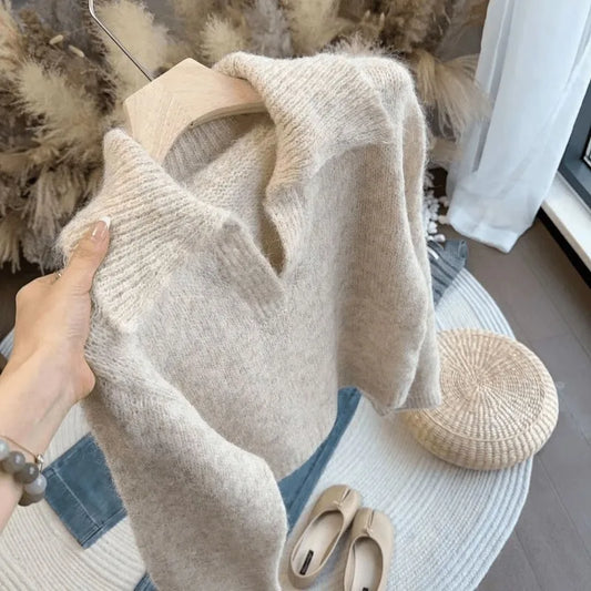 Maglione lavorato a maglia Adora Milano Gentle Style con pelliccia di capelli lunghi