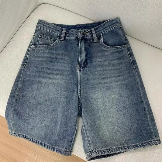Adora Milano Damen lässige weite Jeans-Shorts modisch für Damen