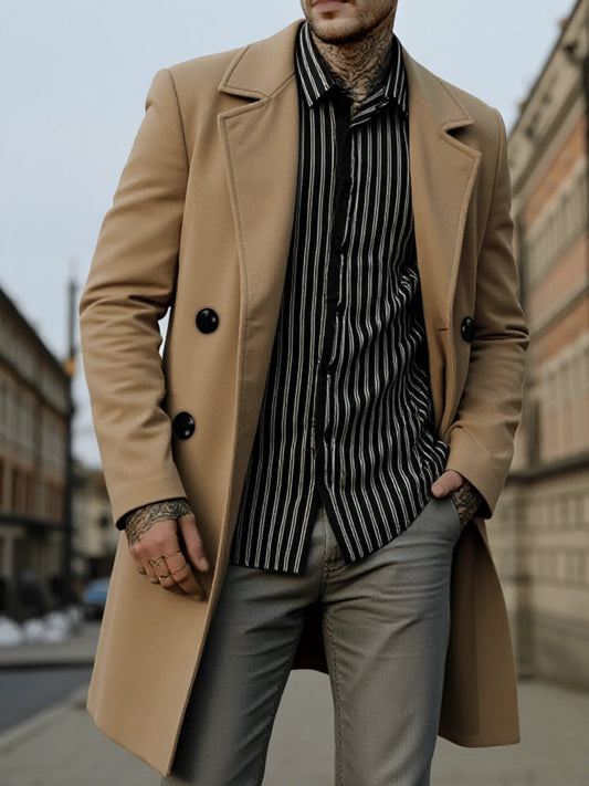 Adora Milano Cappotto da uomo in lana e misto lana, spesso invernale, caldo