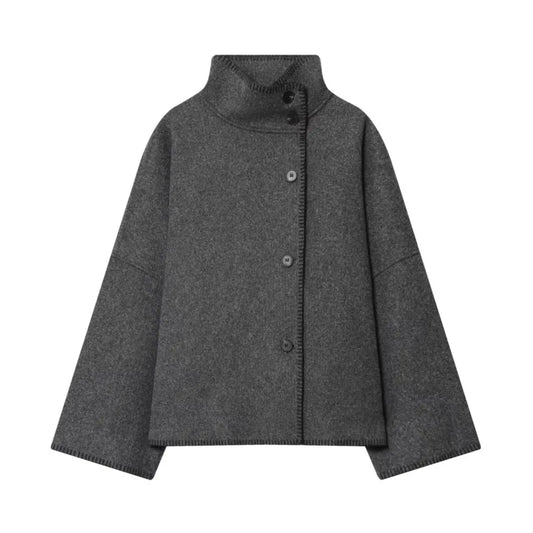 Adora Milano Giacca Donna in Finta Lana con Spalle Larghe Bottoni Cappotti Donna Casual Top Eleganti Femminili