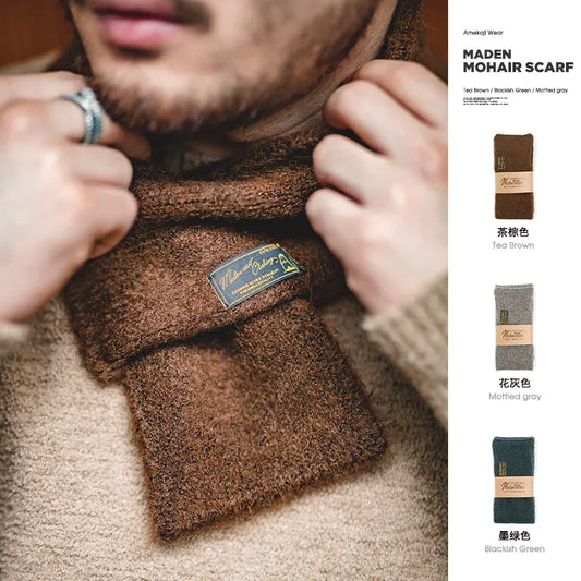 Adora Milano Vintage Mohair Schal Winter Strickschals Herren & Damen Warm Winddicht