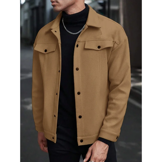 Adora Milano Invernale da Uomo Risvolto Misto Lana Cappotto Moda Casual