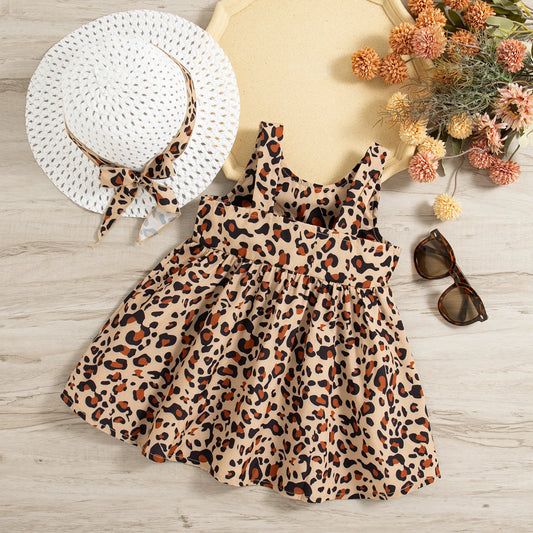 Adora Milano Vestito Estivo Leopardato per Neonata