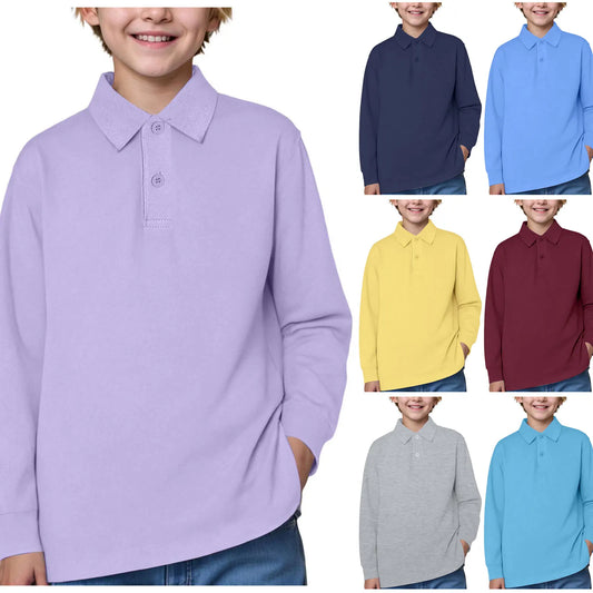 Adora Milano POLO Magliette Ragazzo Manica Lunga Bambini