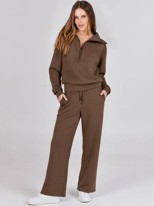 Tuta Sportiva Zip Adora Milano Felpa Maniche Lunghe Pantaloni a Zampa