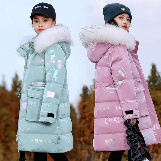 Adora Milano Winter Cotton Jacket Girls Waterproof Hooded Coat Children
