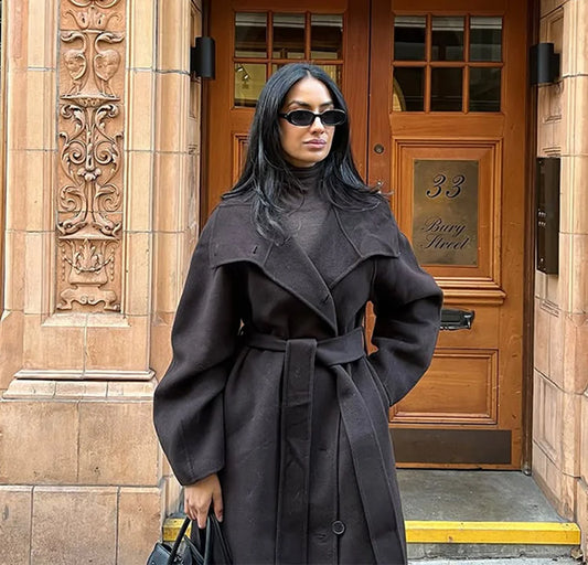 Adora Milano Cappotto Lungo Casual in Lana Giacca da Donna