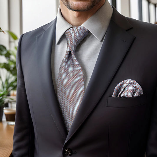 Adora Milano Men Neckties Pocket Square Set Extra Long