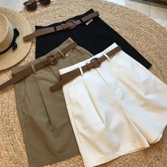 Adora Milano Shorts für Damen, Sommer, dünn, Baumwolle, A-Linie, kurze Hose