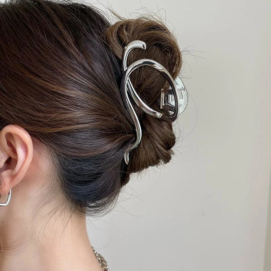 Adora Milano Moda Elegante Fermaglio per Capelli in Metallo a S Dorato per Donna