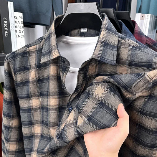 Adora Milano Camicia Casual da Uomo a Maniche Lunghe a Righe Stampata