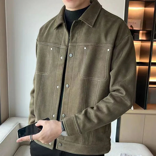 Adora Milano Fashion Giacca casual da uomo in pile di daino con senso avanzato