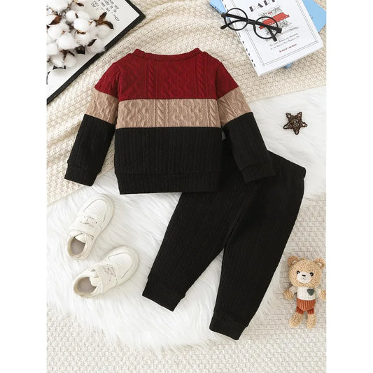 Adora Milano Set Abbigliamento Bambino/a Top Tre Colori a Contrasto + Pantaloni