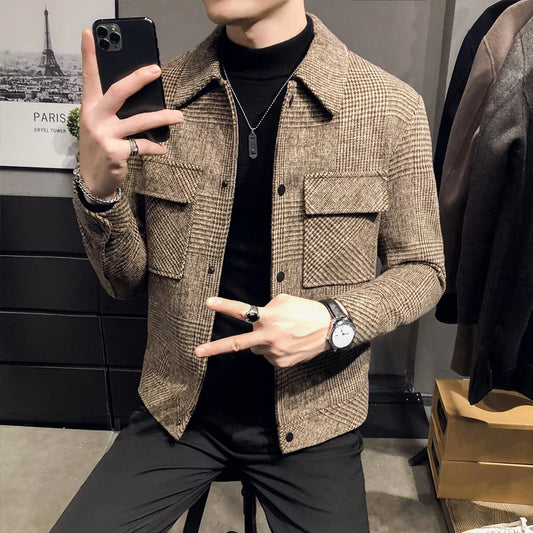 Adora Milano Invernale da Uomo, Collo Alto, Giacca in Lana, Moda, Slim Fit, Cappotto/Abito