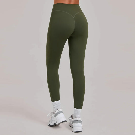 Adora Milano Leggings da Yoga a Vita Alta Elastici Tinta Unita Sportivi Donna