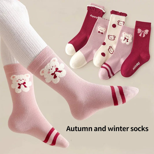 Adora Milano Calzini Bambina Motivo Orsetto Set Confortevoli Morbidi