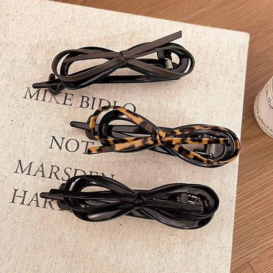 Adora Milano Fermagli per Capelli con Fiocco in PU, Fermagli Grandi, Forcine in Plastica, Copricapo, Accessori per Capelli da Donna