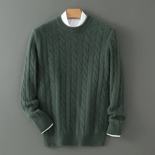 Maglione da uomo in cashmere spesso 100% cashmere puro girocollo maglione in cashmere 2024 nuova maglia di base primavera e inverno