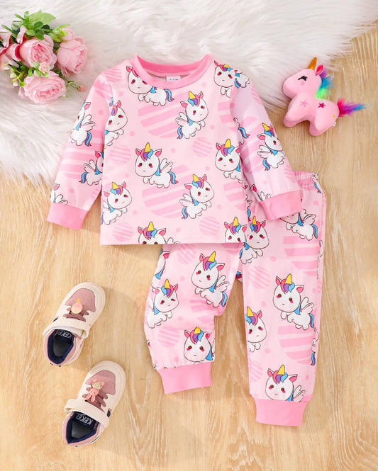 Pigiama Adora Milano Unicorn a Pantaloni Lunghi, in Tessuto Stampato, Comodo e Morbido sulla Pelle