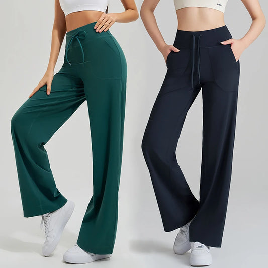 Adora Milano Pantaloni Yoga a Vita Alta da Donna per Palestra, Ampio per Corsa Yoga