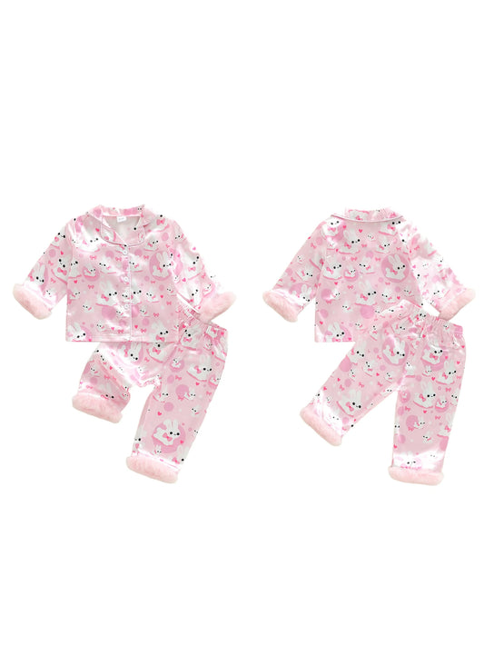 Adora Milano Completo Pigiama da Bambina con Pantaloni