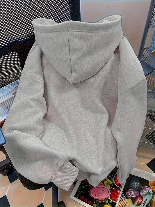 Adora Milano Damen Hoodie Pullover Sweatshirt Entspannte Passform Kapuze