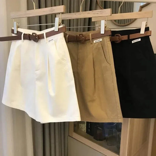 Adora Milano Shorts für Damen, Sommer, dünn, Baumwolle, A-Linie, kurze Hose