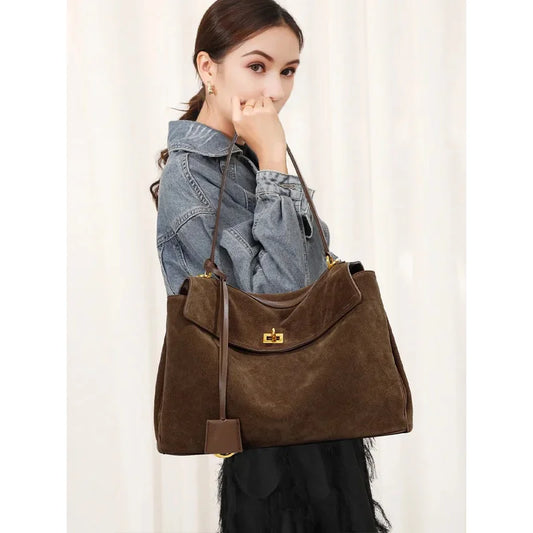 Adora Milano Tote Bag da Donna Borsa a Spalla Semplice di Grande Capacità