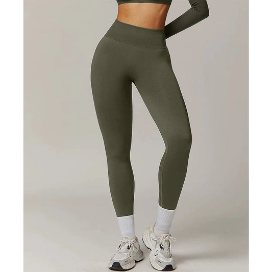 Adora Milano Leggings da Yoga a Vita Alta da Donna Senza Cuciture Altamente Elasticizzati Solleva Glutei Traspiranti Sportivi