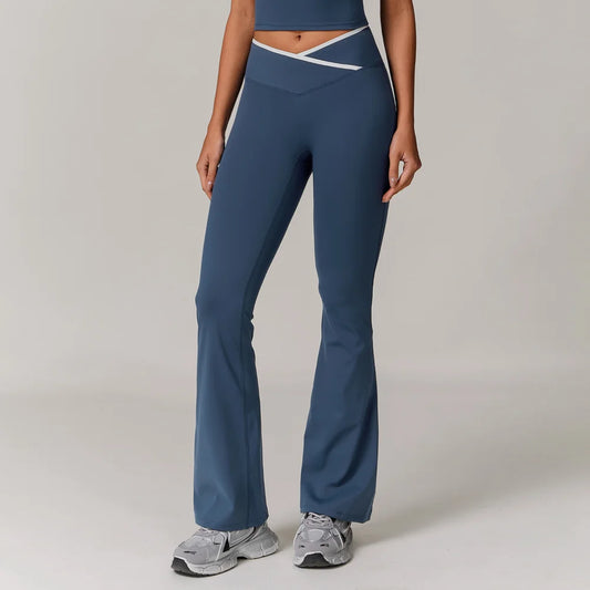 Adora Milano Pantaloni Yoga da Donna per Allenamento in Palestra a Zampa d'Elefante Leggings Svasati