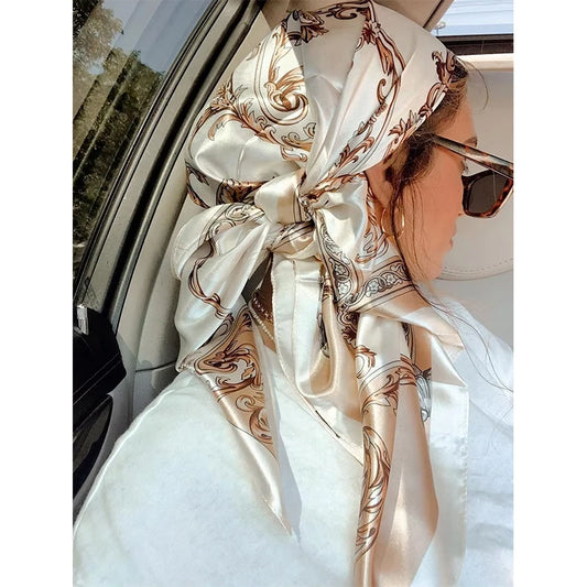 Sciarpa con stampa Adora Milano da donna, fascia per capelli con manico e accessori per capelli