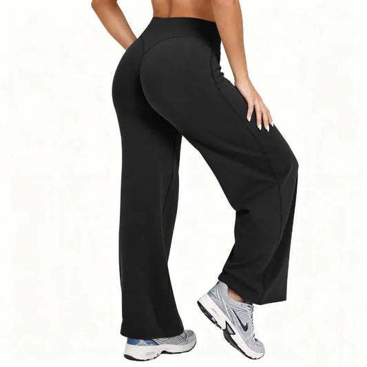 Adora Milano Pantaloni Yoga a Gamba Larga da Donna Leggings Sportivi a Vita Alta