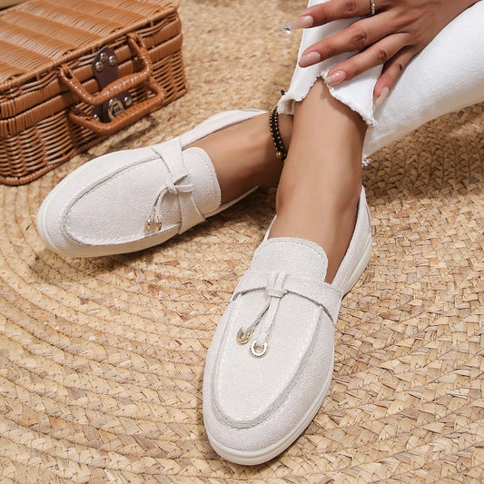 Nuove Scarpe Lefu da Donna in Pelle Morbida Stile Retrò Pigre da Indossare con Suola Spessa Piatta Comode Scarpe Singole