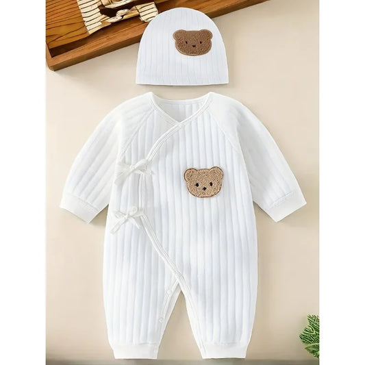 Adora Milano  Cute Newborn Baby Romper Baby Boy Girl Cartoon Bear Cotton Jumpsuit