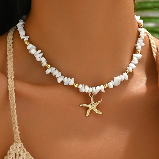 Adora Milano Halskette Muschel-Anhänger, vom Ozean inspirierter Schmuck Choker, geeignet für Damen
