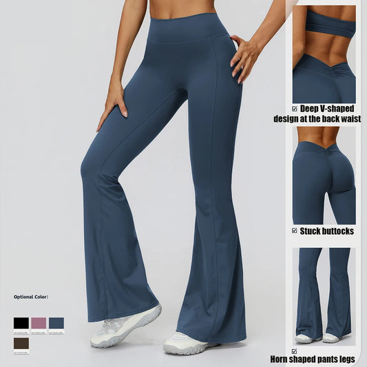 Adora Milano Leggings A Zampa da Donna Vita Alta Pantaloni A Gamba Larga per lo Sport