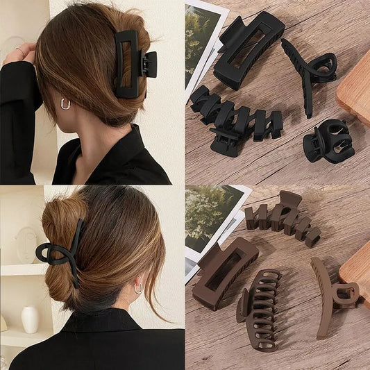 Adora Milano Moda Donna Artiglio per Capelli Fermaglio Grande Nero Caffè Accessori per Capelli