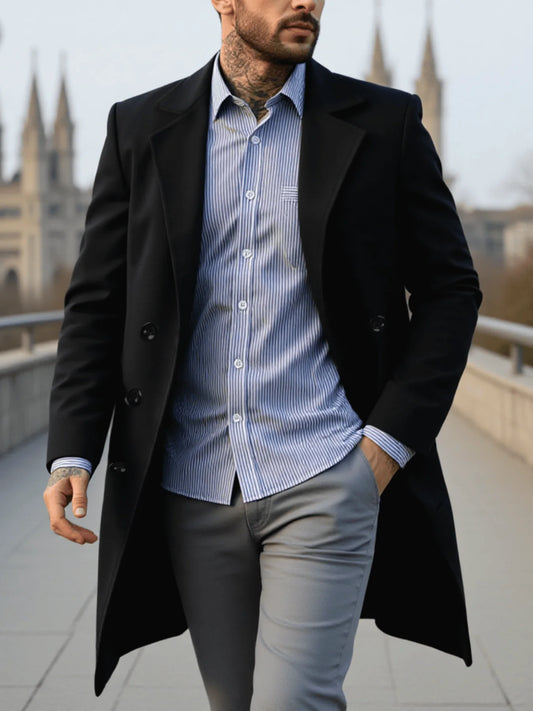 Adora Milano Cappotto da uomo in lana e misto lana, spesso invernale, caldo