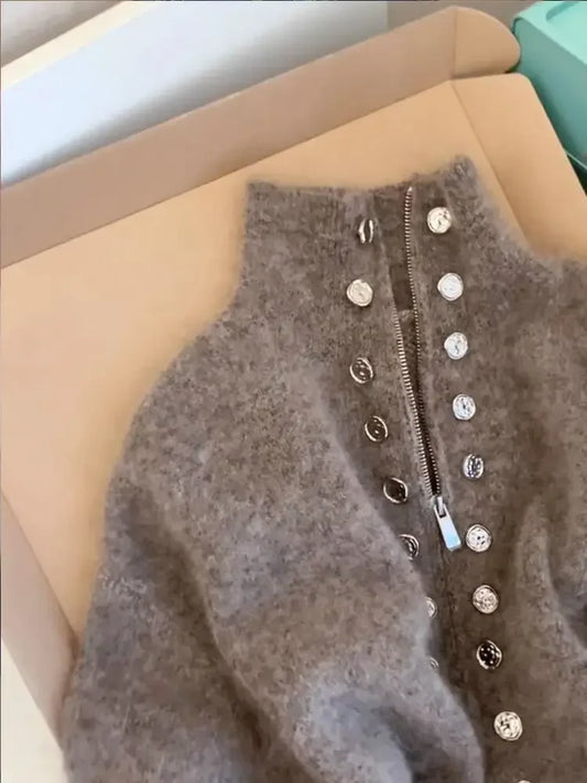 Cardigan Doppiopetto Adora Milano Design Maglione Cappotto a Maglia